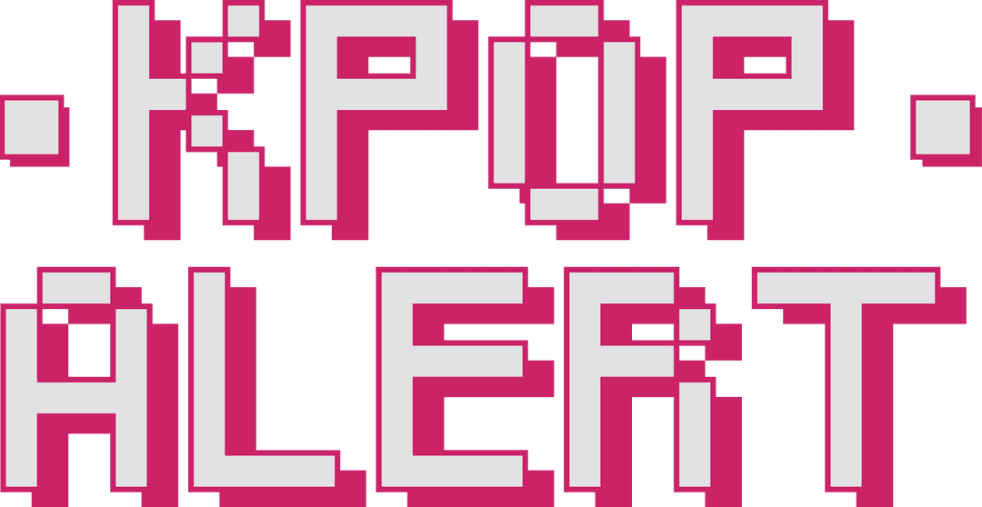 Pixel Art Text 'KPOP ALERT' on Transparent Background