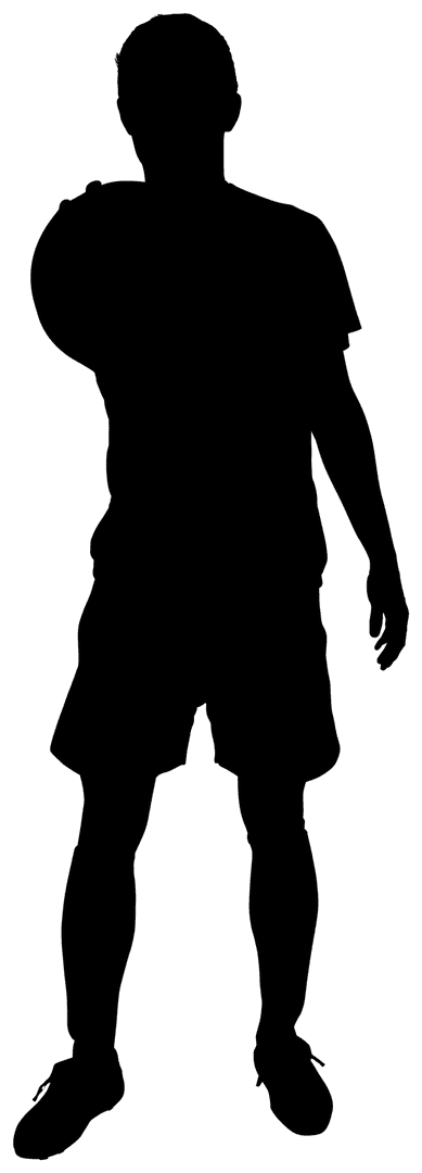 Athletic Silhouette Reaching Hand on Transparent Background