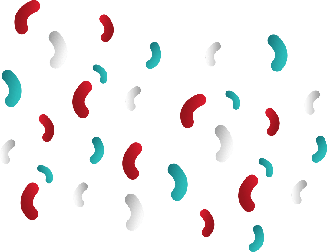 Abstract Geometric Bean Pattern on Transparent Background