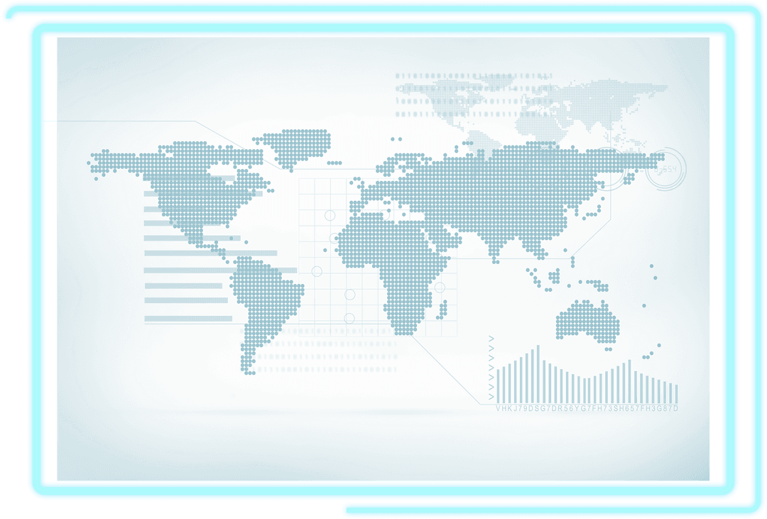 Blue Digital Interface with World Map on Transparent Background - Download Free Stock Images Pikwizard.com
