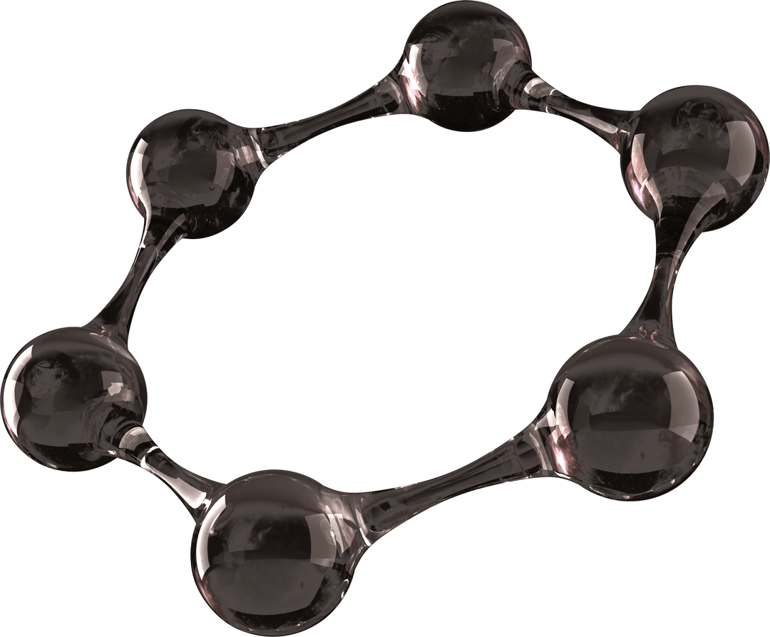 Transparent 3D Molecular Structure Circular Arrangement