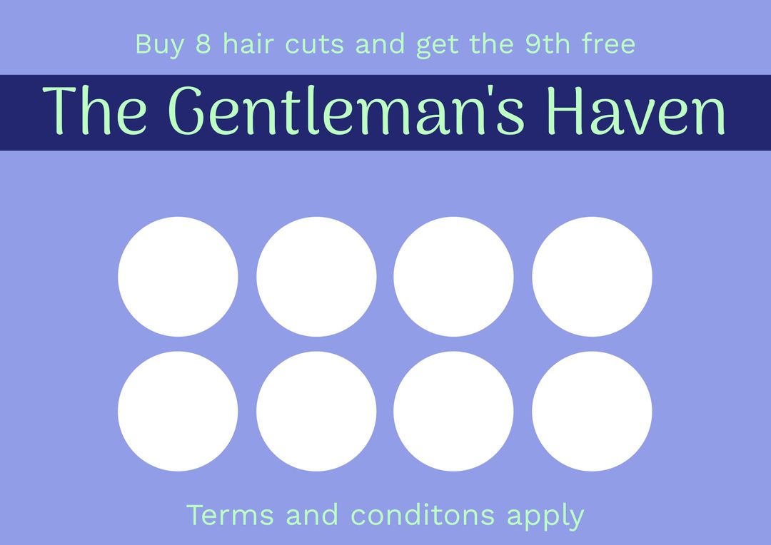 Loyalty Card for The Gentleman's Haven with Special Offer - Download Free Stock Templates Pikwizard.com