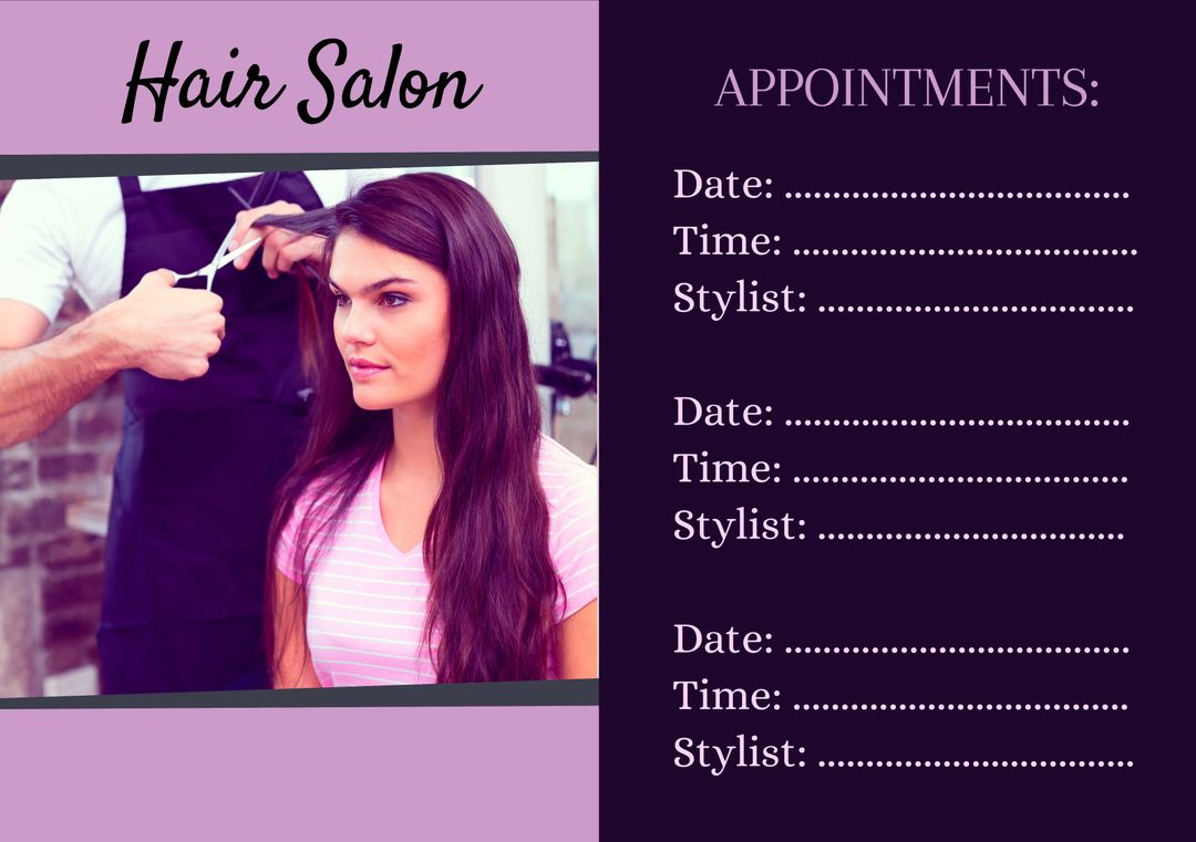 Hair Salon Appointment Reminder with Female Client and Stylist - Download Free Stock Templates Pikwizard.com