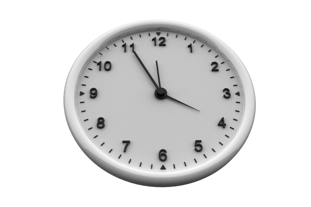 White Round Wall Clock Transparent Background 3D Render - Download Free Stock Images Pikwizard.com