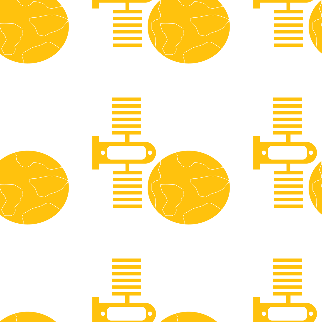 Transparent Yellow Globe and Satellite Pattern Background Digital