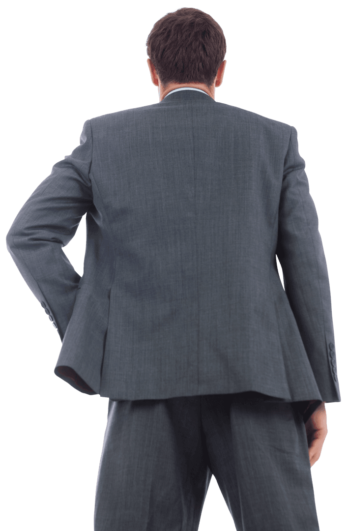 Businessman Standing with Hand on Hip Confident Pose Transparent