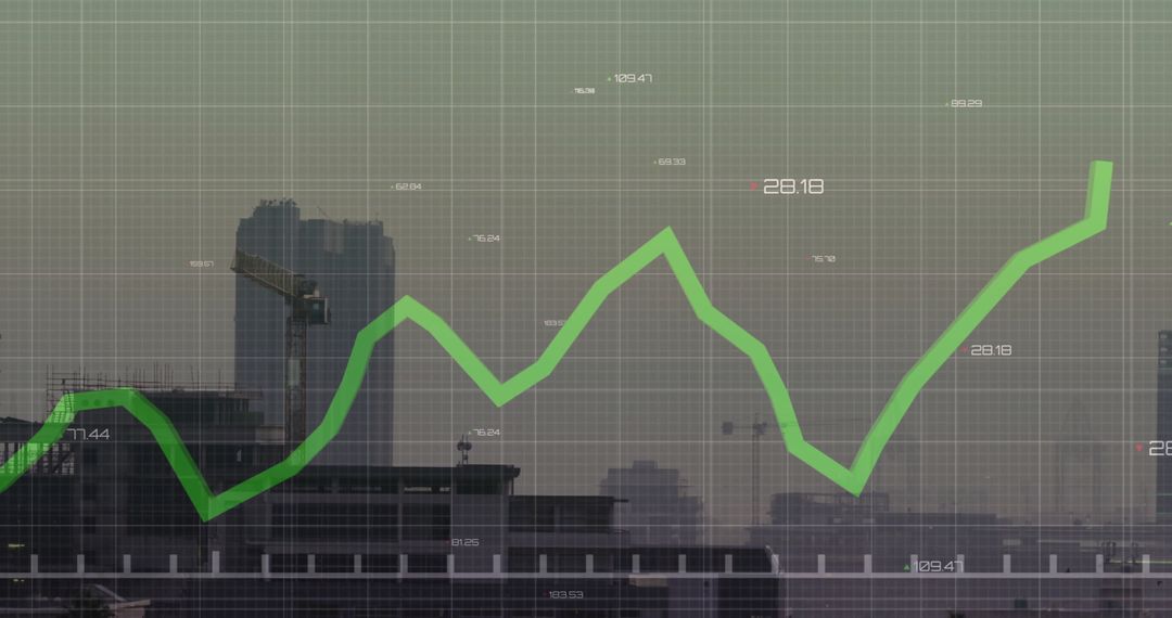 Futuristic Data Analysis and Digital Interface Over Cityscape