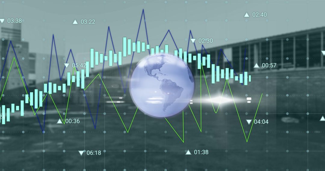 Digital Globe with Financial Graph on Global Business Interface