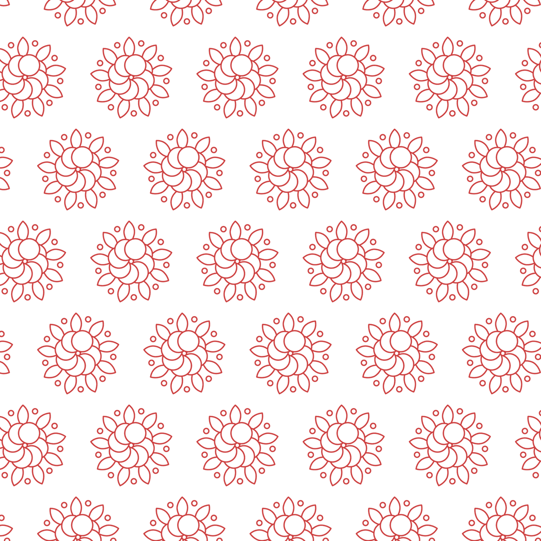 Red pattern with repeated shapes on transparent background