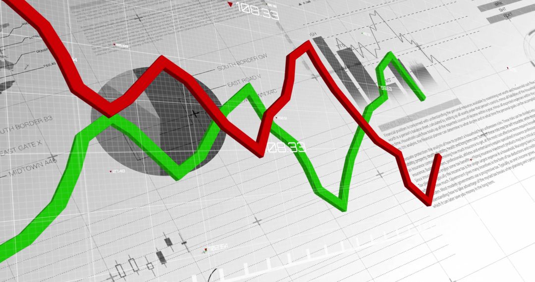 Stock Market Trends with Upward and Downward Graph