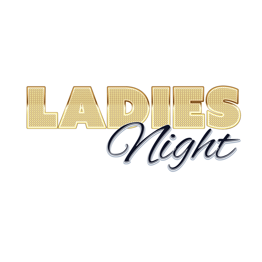 Elegant Ladies Night Text on Transparent Background