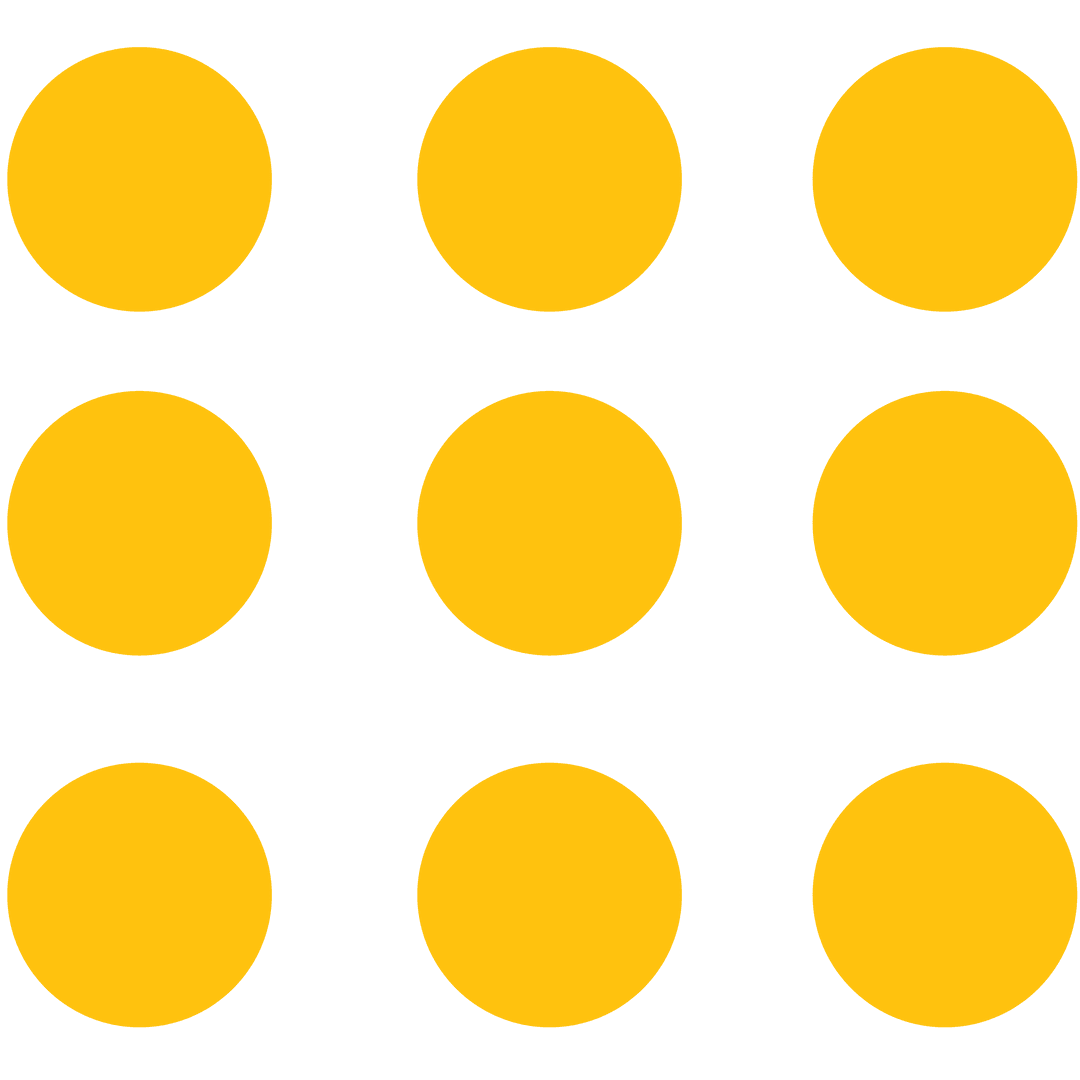 Yellow Spheres in Row Pattern on Transparent Background