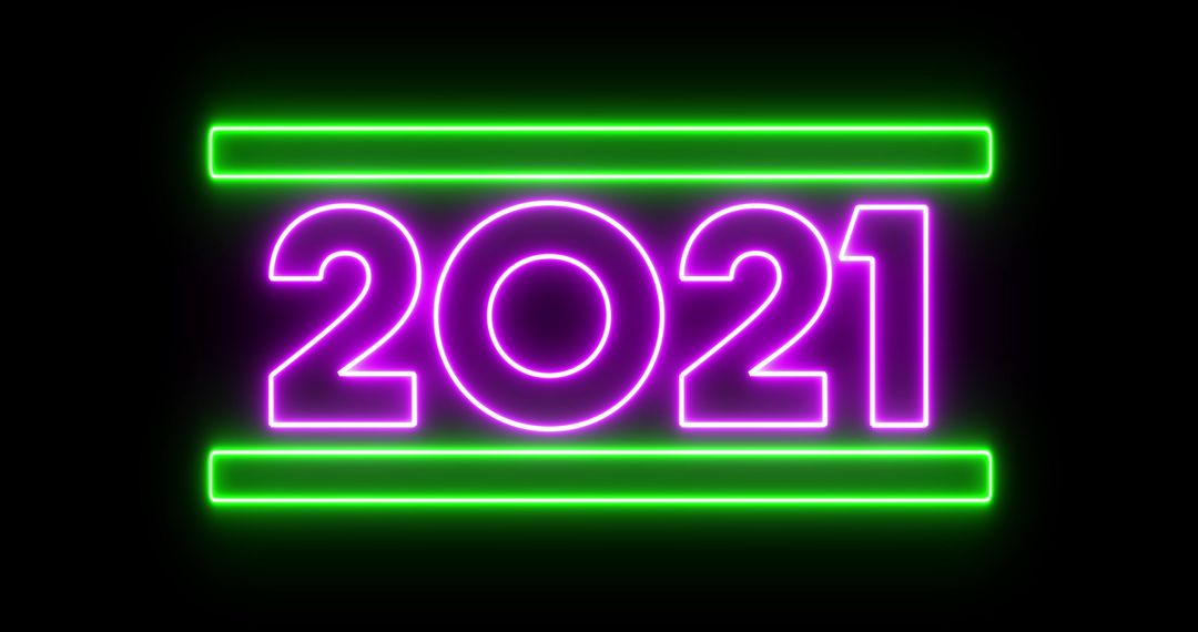 Colorful Neon 2021 with Green Glow Bars
