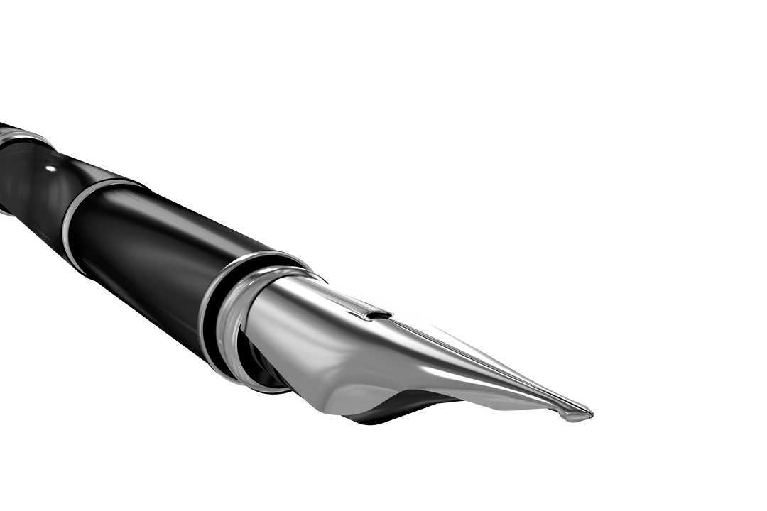 Close-up of Black Metallic Ink Pen with Transparent Background for Sophisticated Writing - Download Free Stock Images Pikwizard.com