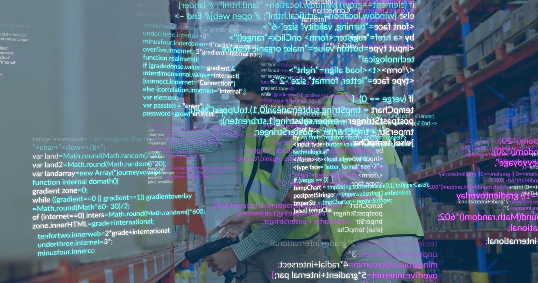 Warehouse Workers Using Digital Scanners in Augmented Reality