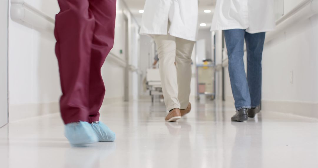 Doctors Walking in Hospital Hallway for Medical Concept - Free Images, Stock Photos and Pictures on Pikwizard.com