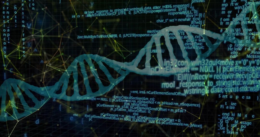 DNA Helix Interweaving with Virtual Network and Code