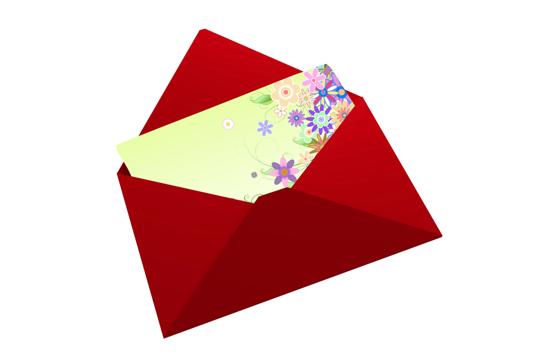 Transparent Decorative Envelope with Floral Greeting Card - Download Free Stock Images Pikwizard.com