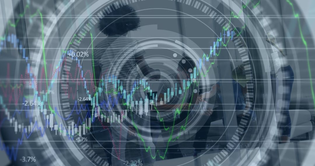 Diverse Business Team Analyzing Futuristic Data Interface