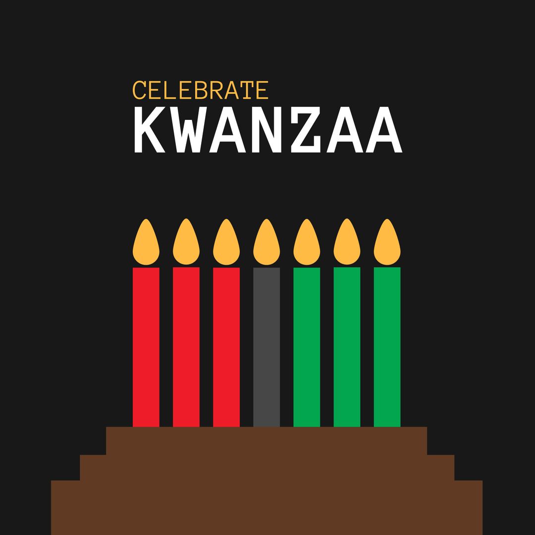 Kwanzaa Celebration with Colorful Kinara Candles Illustration