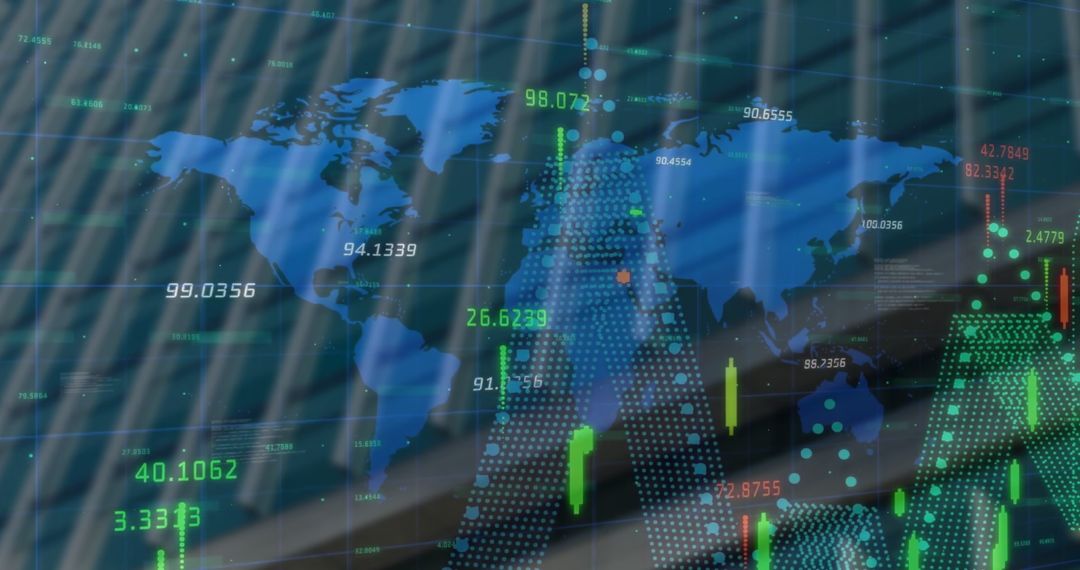 Global Financial Data Visualization with Digital World Map