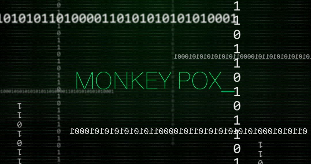 Cyber Security Alert with MONKEY POX Warning in Binary Interface
