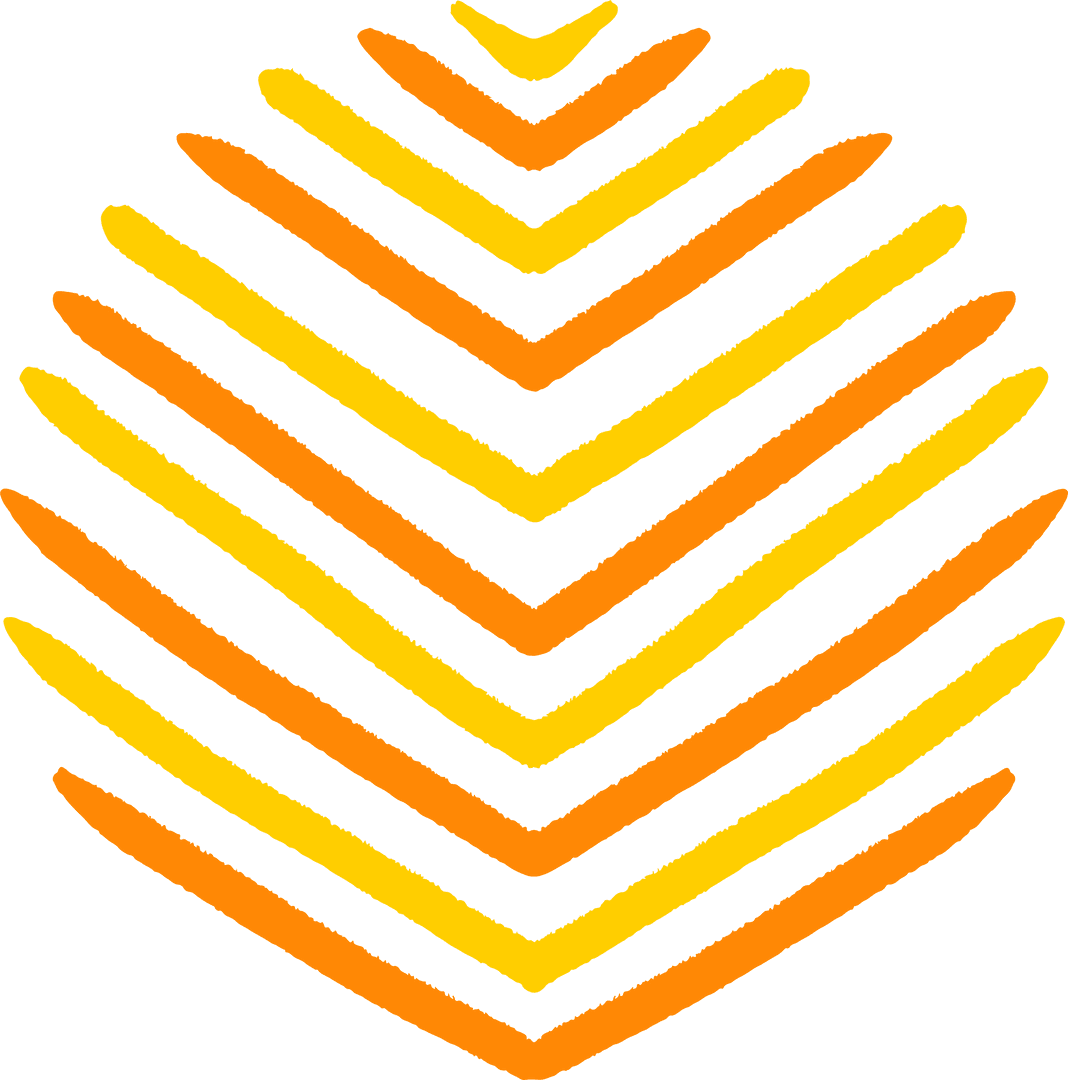 Vibrant Chevron Pattern Creating Illuminating V Stripes on Transparent Background