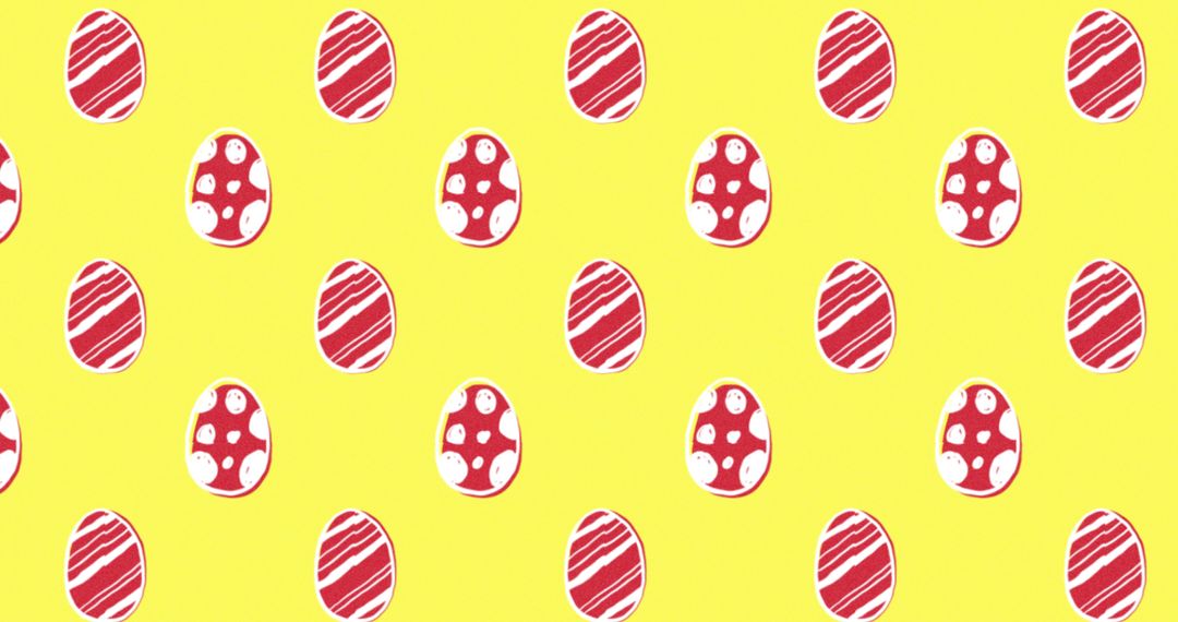 Seamless Pattern of Red and White Easter Eggs on Yellow Background - Free Images, Stock Photos and Pictures on Pikwizard.com