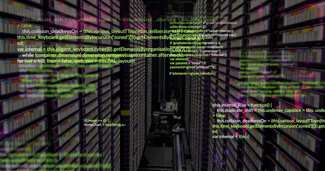 Data Processing in Futuristic Server Room Concept