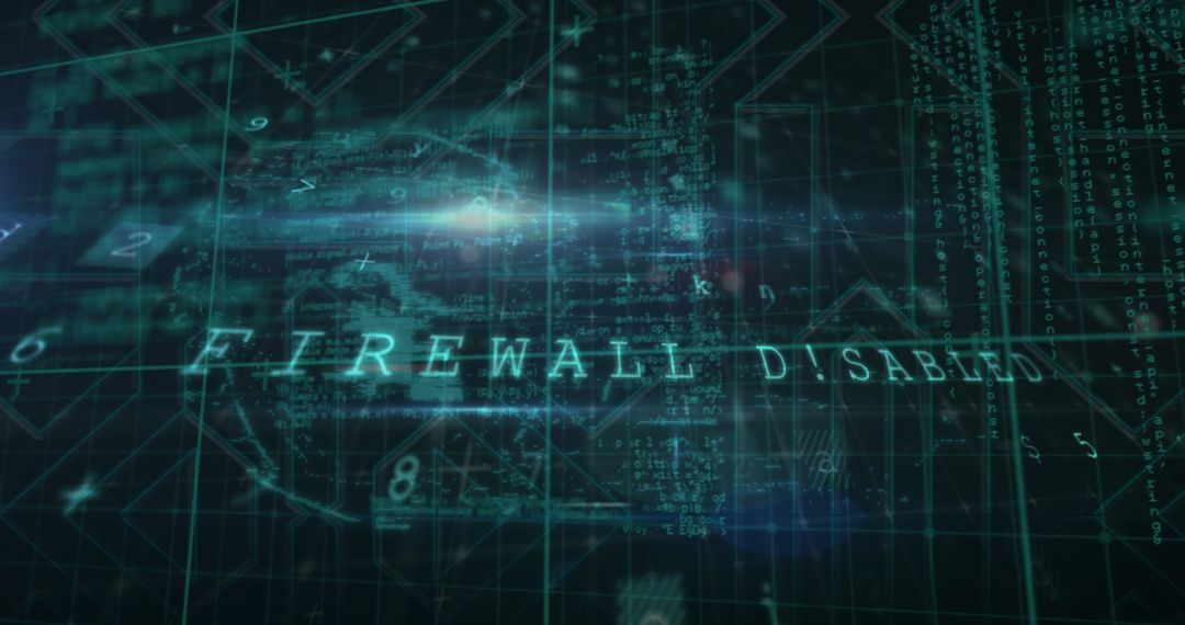 Firewall Disabled Display in High-Tech Digital Interface