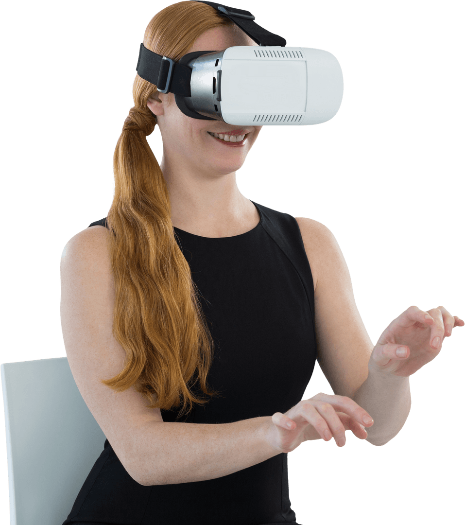 Transparent Female Executive in Virtual Reality Experience