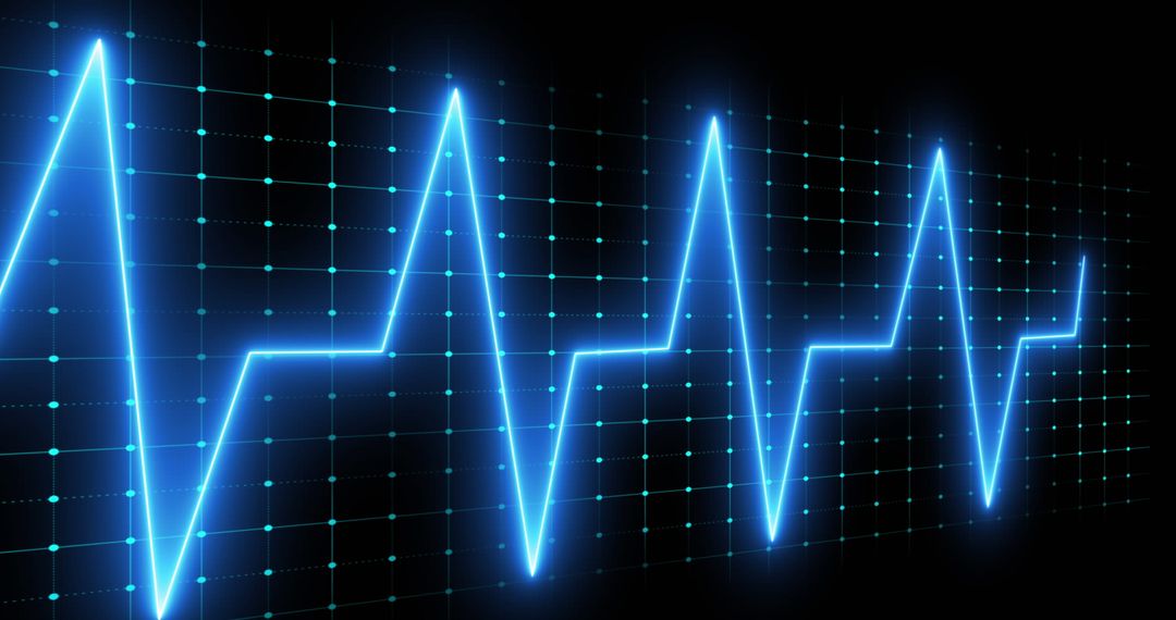 Digital Cardiograph Vector Pulse on Black Background