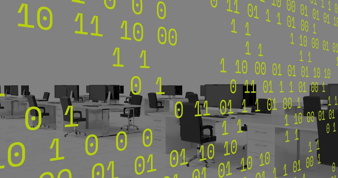 Digital Data Flow in Modern Office Workspace