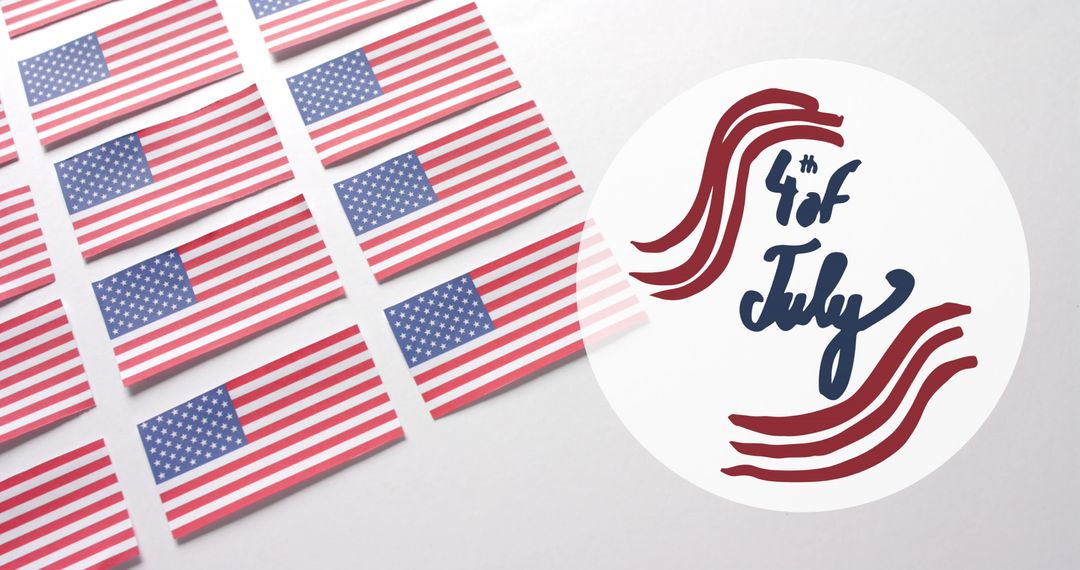 4th of July Celebration Concept with Flags and Patriotic Design