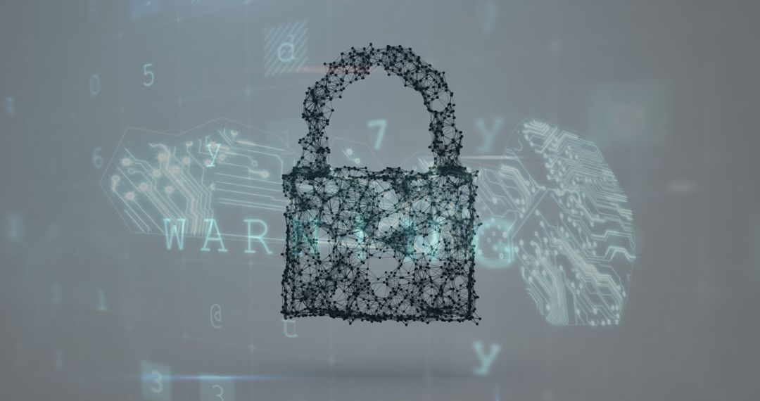 Abstract Digital Security Concept with Padlock and Number Background