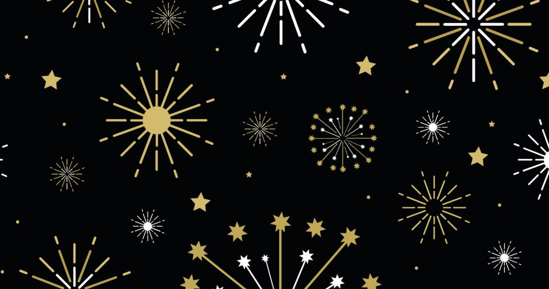 Festive Fireworks Pattern on Black Background for Celebrations