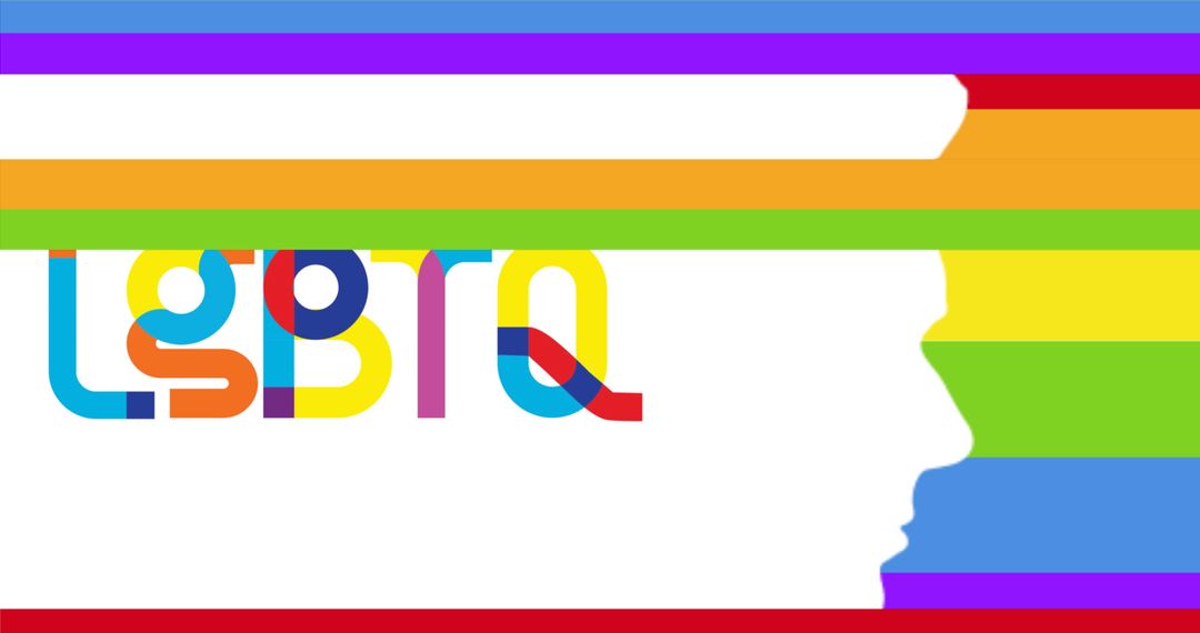 Colorful LGBT and Silhouette with Pride Rainbow Background