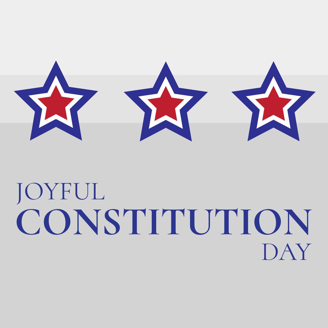 Image of joyful constitution day on grey background with stars - Download Free Stock Templates Pikwizard.com