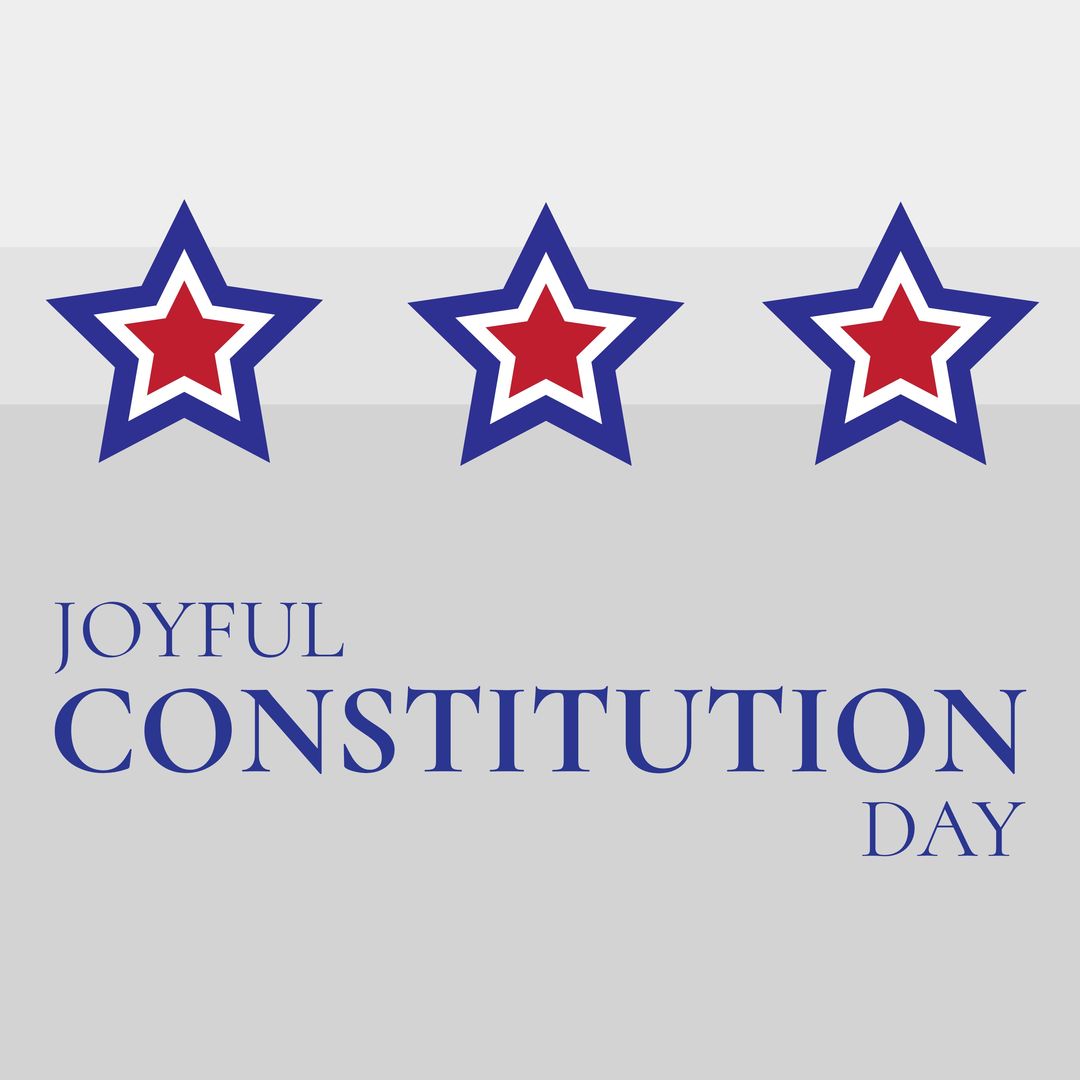 Joyful Constitution Day Celebration with Stars on Grey Background - Download Free Stock Templates Pikwizard.com