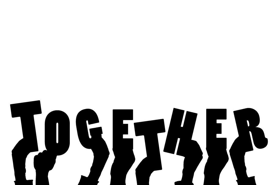 Silhouette Hands Holding Each Other on Transparent Background