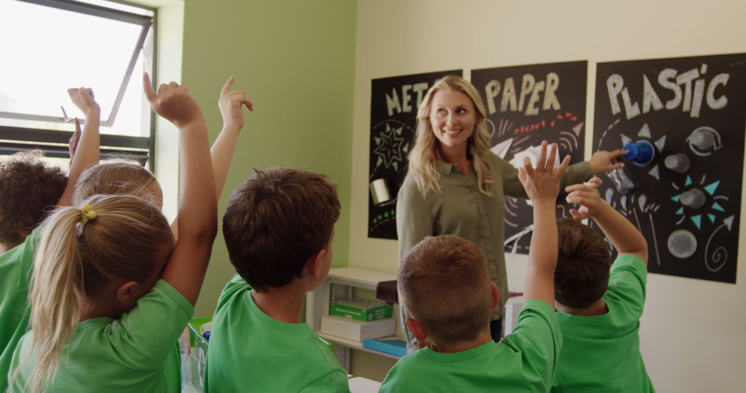 Teacher Teaching Students about Recycling - Free Images, Stock Photos and Pictures on Pikwizard.com