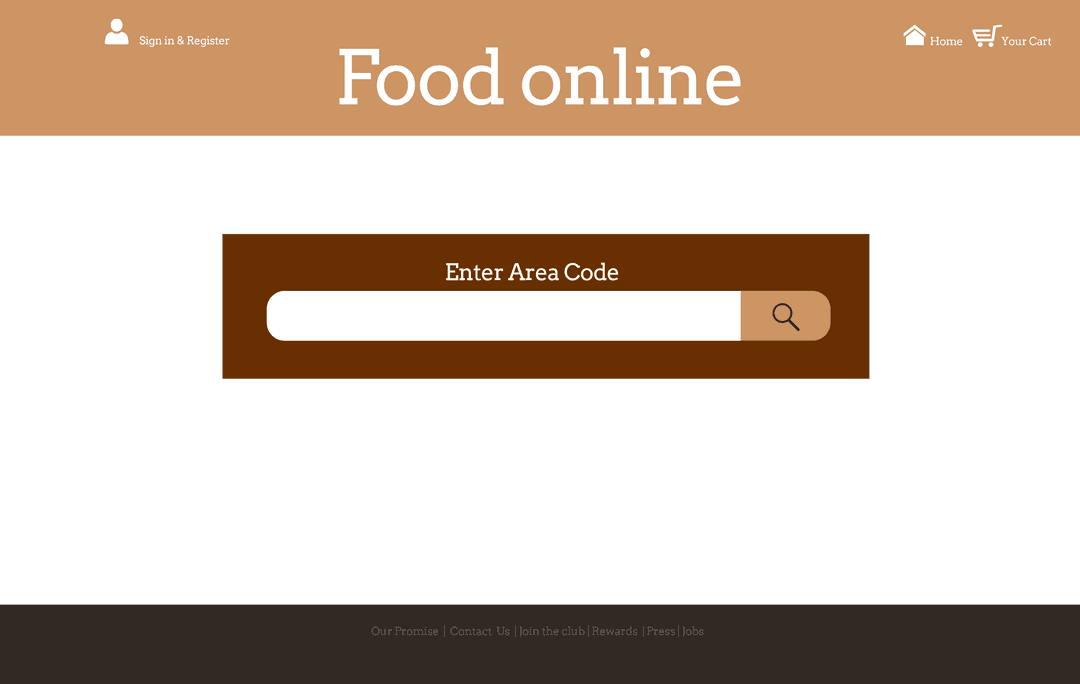 Transparent Website Design Featuring Online Food Text