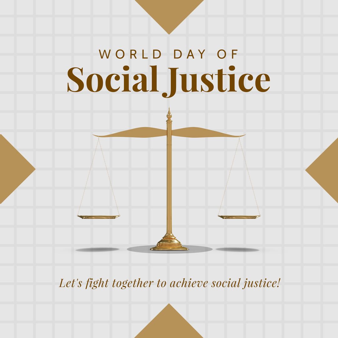 World Day of Social Justice Design with Scales of Justice