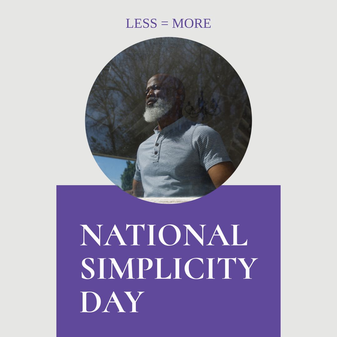 National Simplicity Day Campaign with Thoughtful Senior - Download Free Stock Templates Pikwizard.com