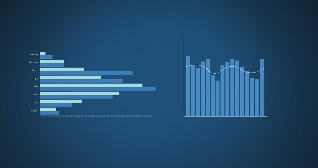Visual Data Charts Representing Financial Analytics