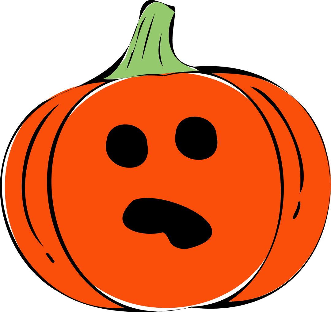 Whimsical Cartoon Jack-O'-Lantern on Transparent Background