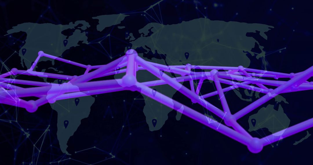 Futuristic Digital Network Global Connections Overlay