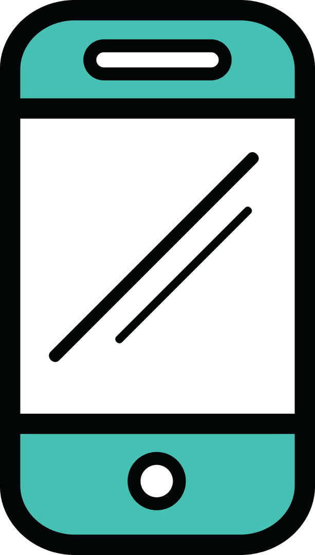 Transparent Modern Smartphone Illustration on Clear Background