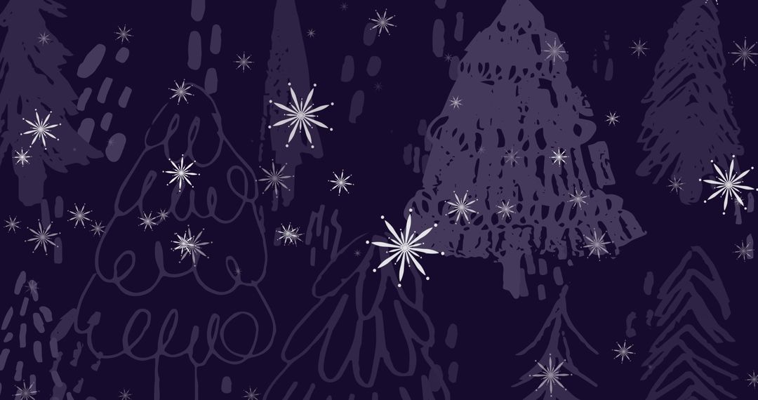 Magical Winter Night with Falling Snowflakes