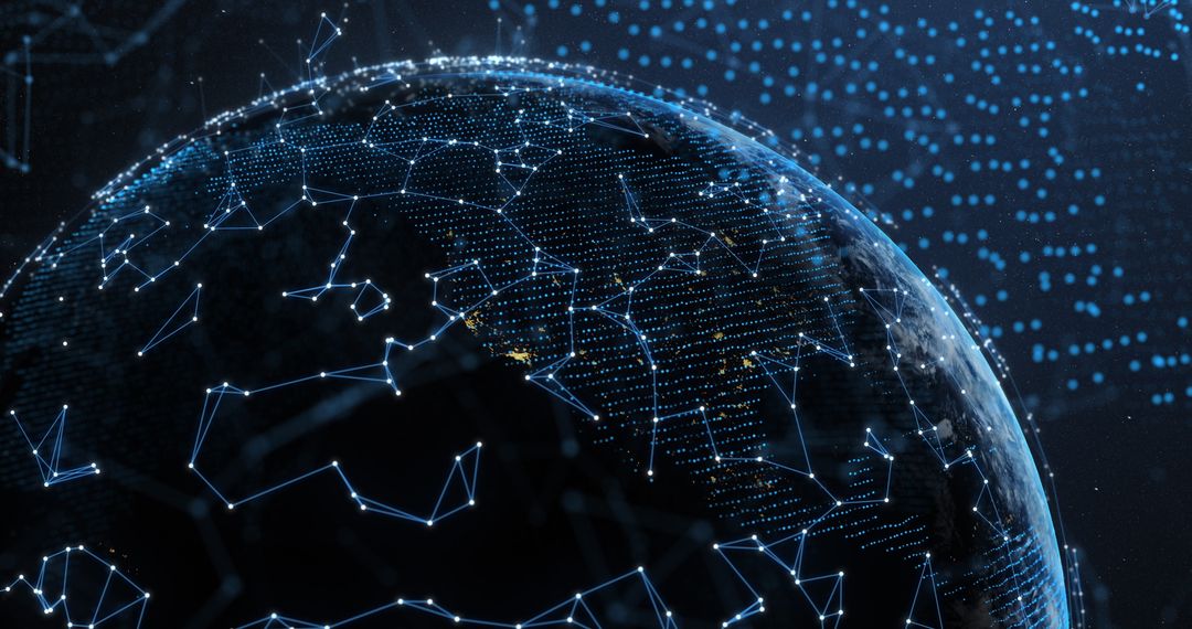 Digital Earth and Network Connections on Space Background